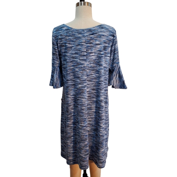 Ronni Nicole Women's Blue Black White Flutter Sleeve Dress Size XL - Picture 8 of 11